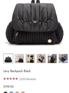 Levy Kids Quilted Black Backpack with Flap